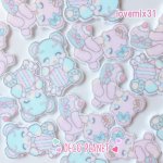 画像1: プラ板　ピンクくまちゃん＆ブルーくまちゃん　カップケーキ　キャンディ (1)
