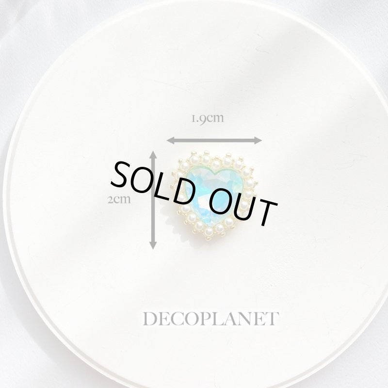 画像3: カボション　合金　ミルキー　ハートビジュー（2個入り） (3)