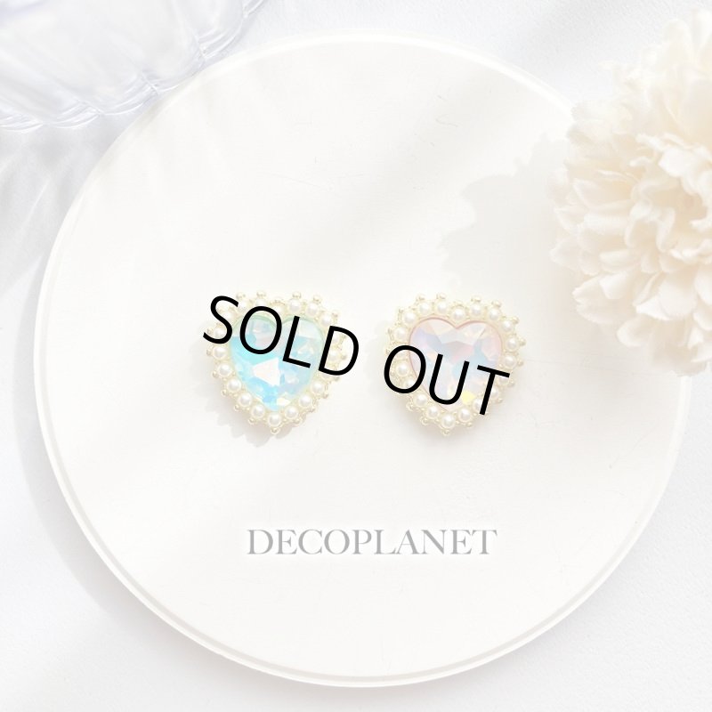 画像4: カボション　合金　ミルキー　ハートビジュー（2個入り） (4)