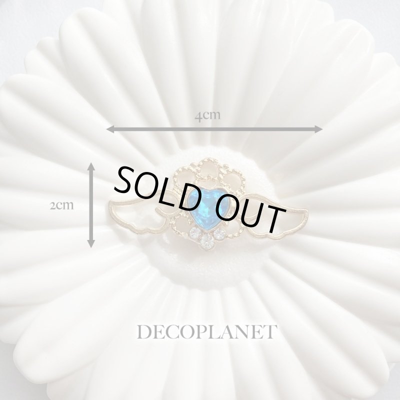 画像4: カボション 羽ハート ビジュー(2個入り) (4)