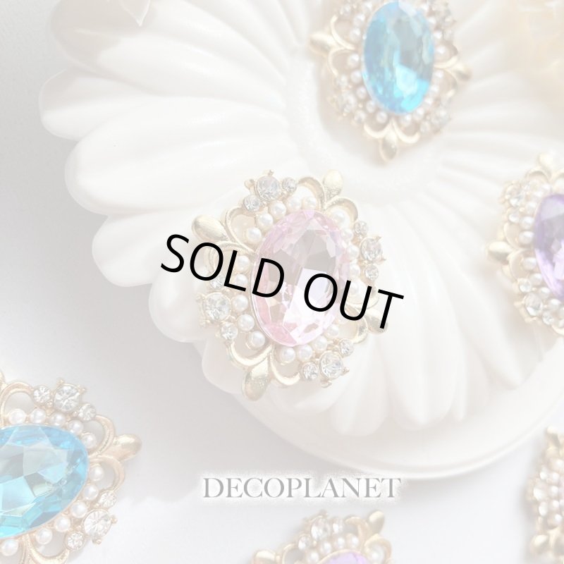 画像3: カボション 合金 エレガントフレーム 丸ビジュー(2個入り) (3)