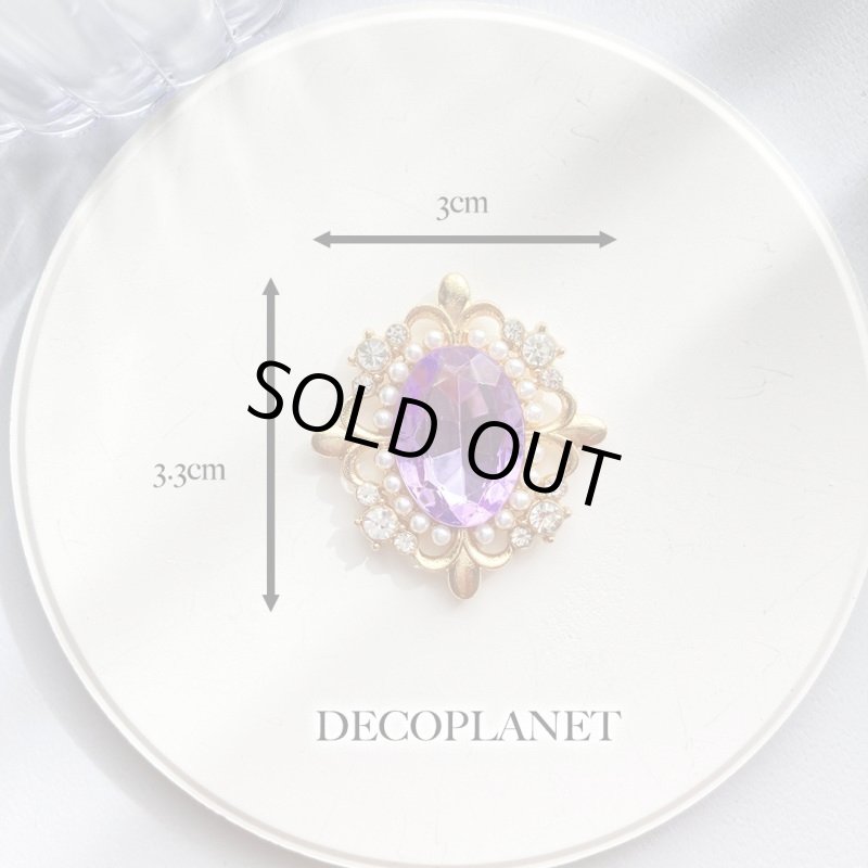 画像4: カボション 合金 エレガントフレーム 丸ビジュー(2個入り) (4)