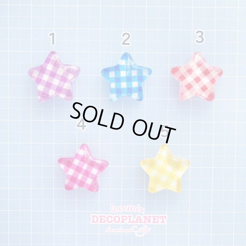 画像2: チェック柄キラキラ 星 (2)