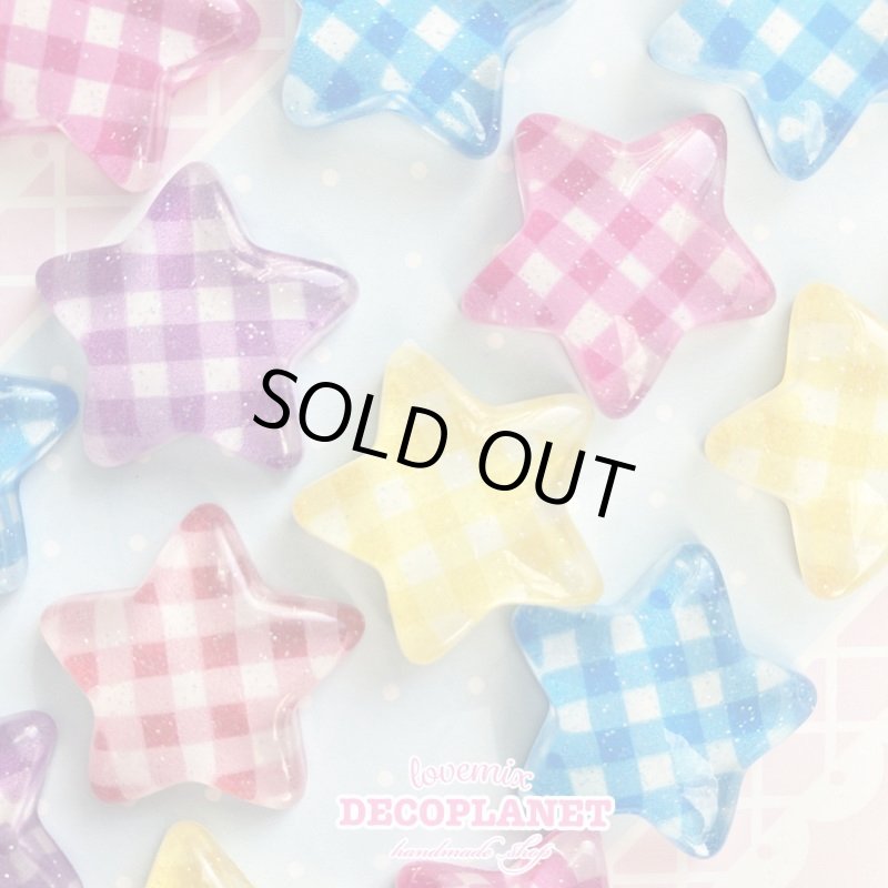 画像3: チェック柄キラキラ 星 (3)