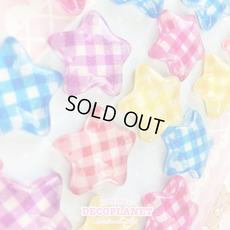 画像4: チェック柄キラキラ 星 (4)