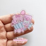 画像4: クリアプラ板 　みるちい　ピンクうさぎ　おんぷう　ハート　くまアイス　おやすみ　ハート　 (4)