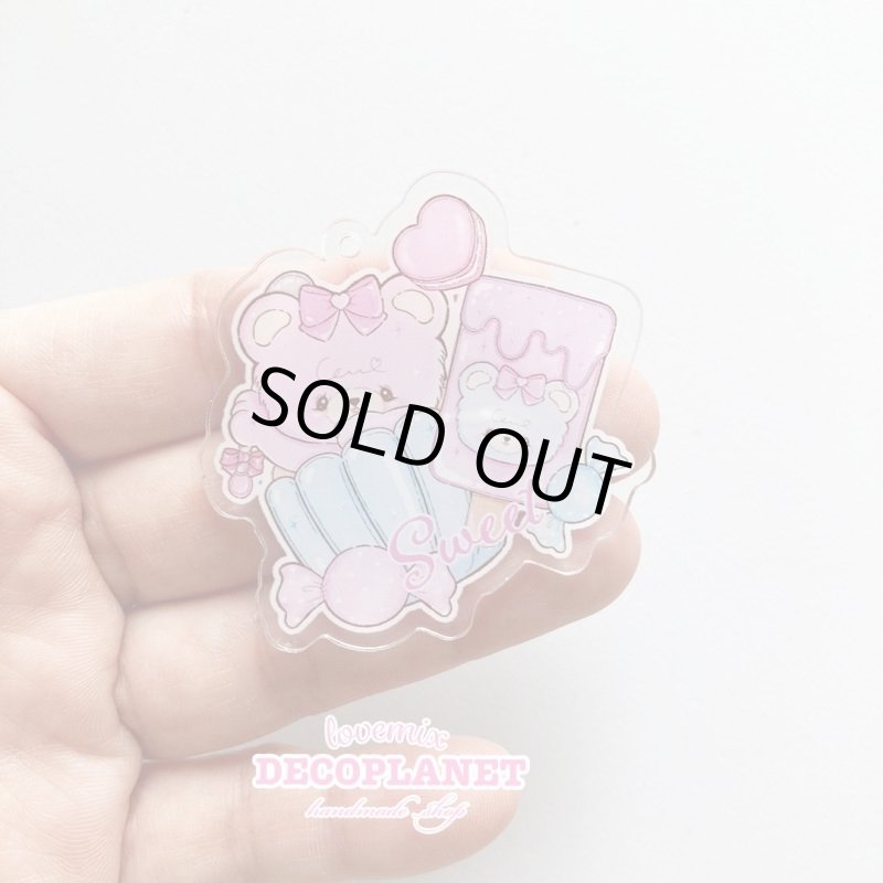 画像4: クリアプラ板 　みるちい　ピンクうさぎ　おんぷう　ハート　くまアイス　おやすみ　ハート　 (4)