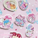 画像2: 白プラ板 ４枚セット　　ホットケーキ　ピンクうさぎ　ねんね　ゼリー　ユニコーン　アイスくま　おんぷう (2)