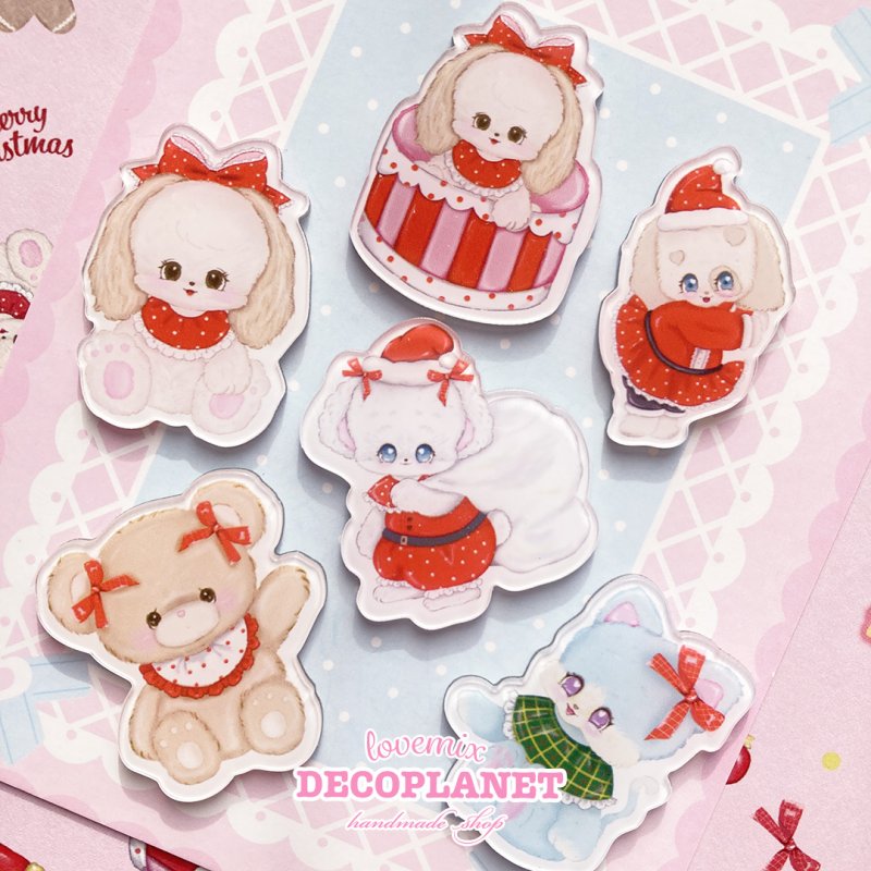 画像2: 裏面黒い点々あり 白プラ板 4枚セット  クリスマス  (2)
