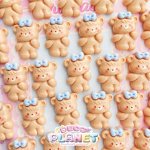 画像1: ポーズ　水色リボン　くまちゃん (1)