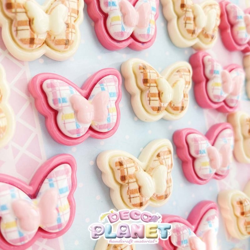 画像2: チェック柄　ちょうちょ (2)