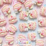 画像1: ピンクケーキ　ちょこんとウサギのせ (1)