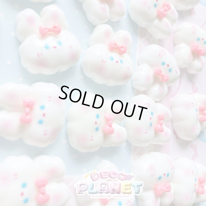 画像2: もこもこ　白ウサギちゃん　リボン (2)