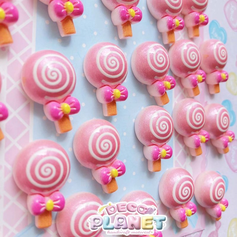 画像2: 棒キャンディ　ピンクリボン　ぐるぐる (2)