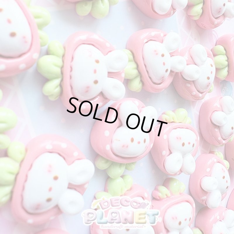 画像2: いちごの着ぐるみをきた　白うさぎちゃん (2)