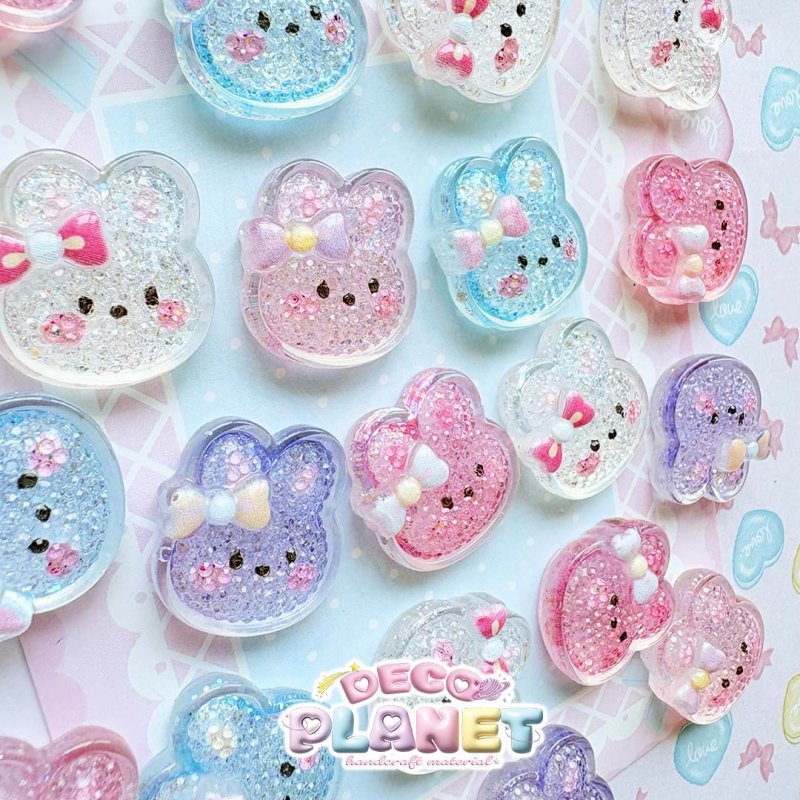 画像2: キラキラ　うさぎちゃんほっぺ　リボン付き (2)