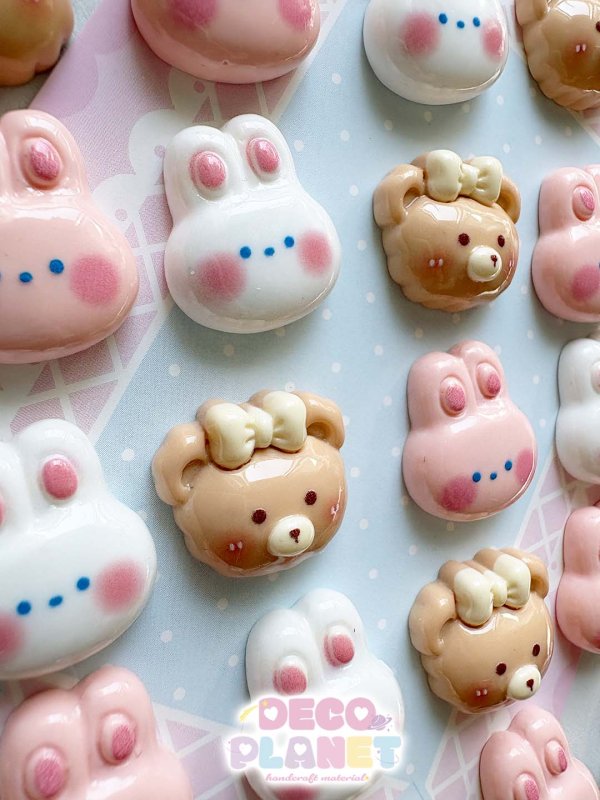 画像2: 可愛い白うさぎ ピンクうさぎ もこもこくま (2)