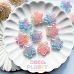 画像1: クラッシュ星形　ビーズ　クラデーションオーロラ加工　2個セット 　 (1)
