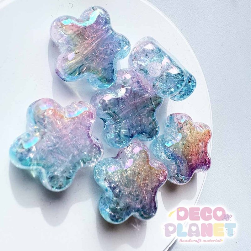 画像3: クラッシュ星形 ビーズ クラデーションオーロラ加工 2個セット   (3)