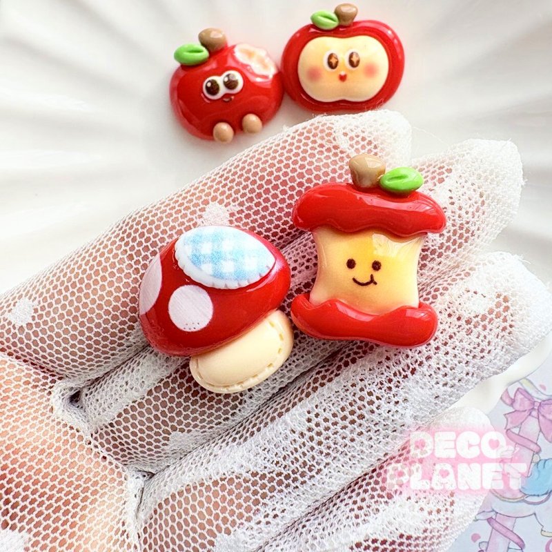 画像1: お顔フルーツ　と　チェックキノコ (1)