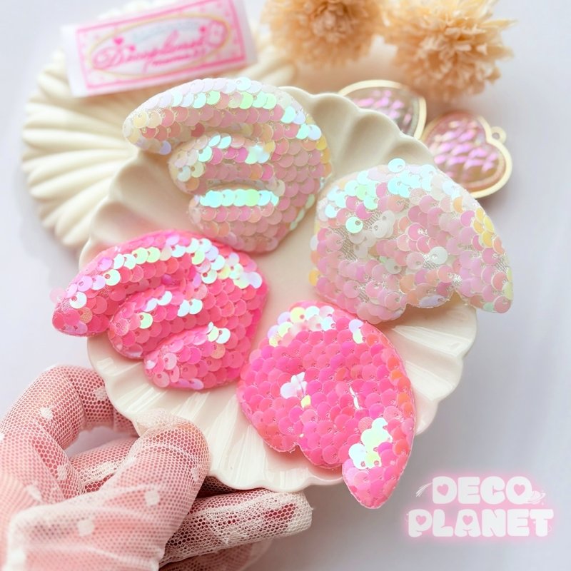 画像1: キラキラ羽　モチーフ　左右２個 (1)