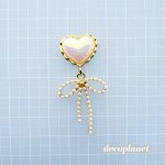 画像3: カボションゆらゆらかわいい　パールとリボン　合金　パールとリボン（2個入り） (3)