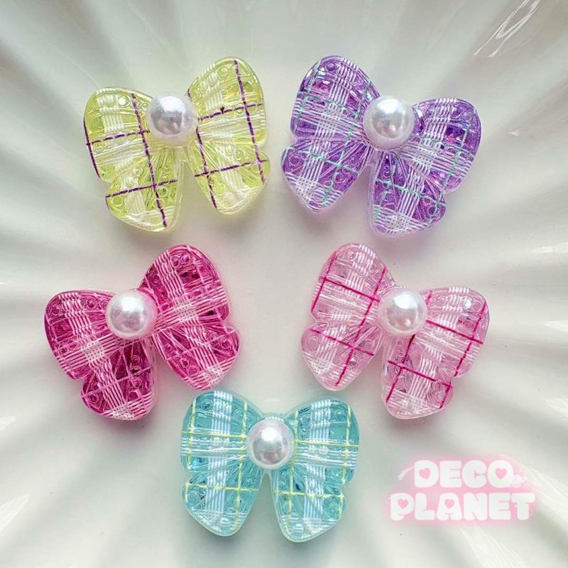 画像2: パール付き　チェックリボン (2)