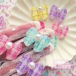 画像1: パール付き　チェックリボン (1)