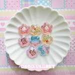 画像1: キラキラ　お花型　くま　うさぎ　エンジョイ　お花 (1)