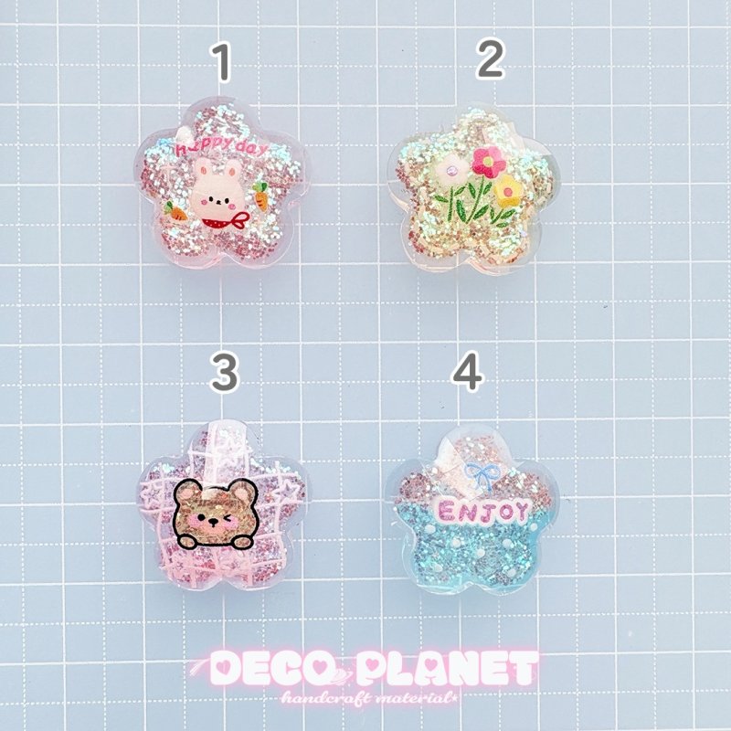 画像3: キラキラ　お花型　くま　うさぎ　エンジョイ　お花 (3)