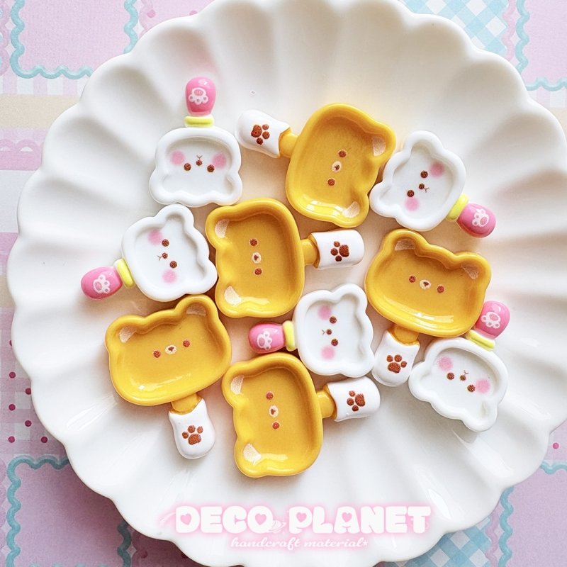 画像1: アニマル　フライパン　　黄色くま　しろくま (1)