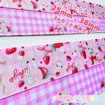画像1: グログランリボン　ピンク　コットンミクル　　いちご　２Mカット済み (1)