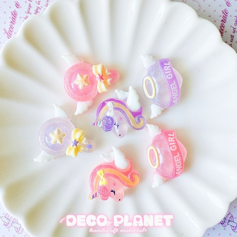 画像1: ユニコーンのピンク＆紫　ステイックのピンク＆紫　　惑星のピンク＆紫 (1)