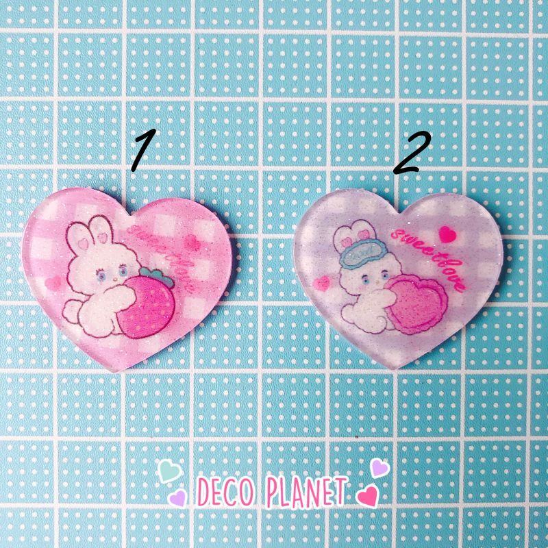 いちごハート うさぎちゃんレジンヘアゴム いちごハート うさぎちゃん
